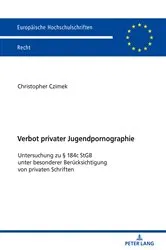 Book cover of Verbot privater Jugendpornographie by Christopher Czimek