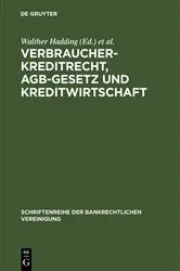 Book cover of Verbraucherkreditrecht, AGB-Gesetz und Kreditwirtschaft by Walther Hadding