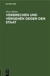 Book cover of Verbrechen und Vergehen gegen den Staat by Oscar Hamm