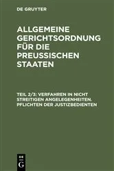 Book cover of Verfahren in nicht streitigen Angelegenheiten. Pflichten der Justizbedienten by Unknown