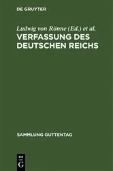 Book cover of Verfassung des Deutschen Reichs (9th ed.) by Ludwig von Rönne