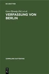 Book cover of Verfassung von Berlin by Gero Pfennig