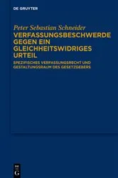 Book cover of Verfassungsbeschwerde gegen ein gleichheitswidriges Urteil by Peter Sebastian Schneider