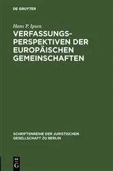 Book cover of Verfassungsperspektiven der Europäischen Gemeinschaften by Unknown