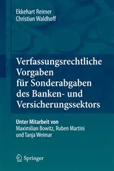 Book cover of Verfassungsrechtliche Vorgaben für Sonderabgaben des Banken- und Versicherungssektors by Ekkehart Reimer