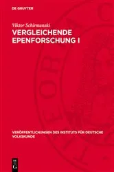 Book cover of Vergleichende Epenforschung I by Viktor Schirmunski