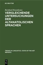 Book cover of Vergleichende Untersuchungen der altanatolischen Sprachen by Bernhard Rosenkranz