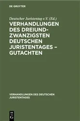 Book cover of Verhandlungen des Dreiundzwanzigsten Deutschen Juristentages – Gutachten by Unknown