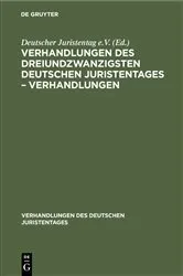 Book cover of Verhandlungen des Dreiundzwanzigsten Deutschen Juristentages – Verhandlungen by Unknown