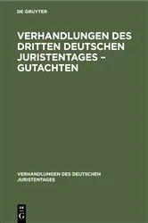 Book cover of Verhandlungen des Dritten Deutschen Juristentages – Gutachten by Unknown