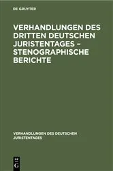 Book cover of Verhandlungen des Dritten Deutschen Juristentages – Stenographische Berichte by Unknown