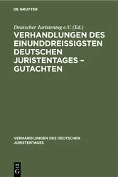 Book cover of Verhandlungen des Einunddreißigsten Deutschen Juristentages – Gutachten by Unknown