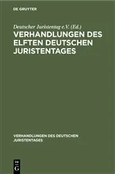 Book cover of Verhandlungen des Elften Deutschen Juristentages by Unknown