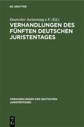 Book cover of Verhandlungen des fünften Deutschen Juristentages by Unknown