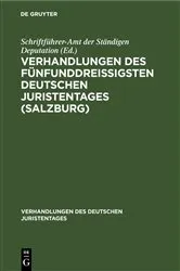 Book cover of Verhandlungen des fünfunddreißigsten Deutschen Juristentages (Salzburg) by Schriftführer-Amt der Ständigen Deputation