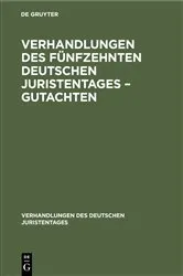 Book cover of Verhandlungen des Fünfzehnten Deutschen Juristentages – Gutachten by Unknown