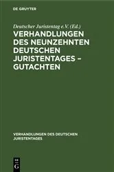 Book cover of Verhandlungen des Neunzehnten Deutschen Juristentages – Gutachten by Unknown