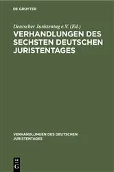 Book cover of Verhandlungen des Sechsten Deutschen Juristentages by Unknown