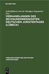 Book cover of Verhandlungen des sechsunddreißigsten Deutschen Juristentages (Lübeck) by Schhriftführer-Amt der Ständigen Deputation