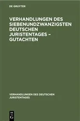Book cover of Verhandlungen des Siebenundzwanzigsten Deutschen Juristentages – Gutachten by Unknown