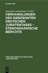 Book cover of Verhandlungen des Siebzehnten Deutschen Juristentages – Stenographische Berichte by Unknown