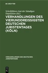 Book cover of Verhandlungen des Vierunddreißigsten Deutschen Juristentages (Köln) by Unknown