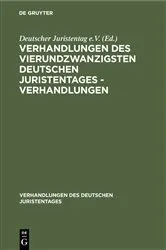 Book cover of Verhandlungen des Vierundzwanzigsten Deutschen Juristentages - Verhandlungen by Unknown