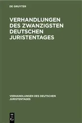 Book cover of Verhandlungen des Zwanzigsten Deutschen Juristentages by Unknown