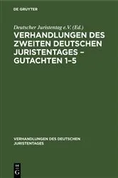 Book cover of Verhandlungen des Zweiten Deutschen Juristentages – Gutachten 1–5 by Unknown