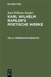 Book cover of Vermischte Gedichte by Karl Wilhelm Ramler