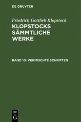 Book cover of Vermischte Schriften by Friedrich Gottlieb Klopstock