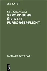 Book cover of Verordnung über die Fürsorgepflicht by Unknown