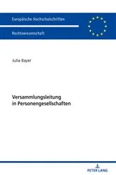 Book cover of Versammlungsleitung in Personengesellschaften by Julia Bayer