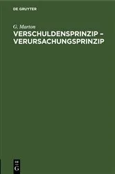 Book cover of Verschuldensprinzip – Verursachungsprinzip by Unknown