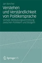 Book cover of Verstehen und Verständlichkeit von Politikersprache by Jan Kercher