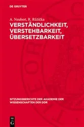 Book cover of Verständlichkeit, Verstehbarkeit, Übersetzbarkeit by Unknown