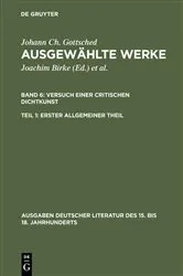 Book cover of Versuch einer Critischen Dichtkunst. Erster Allgemeiner Theil by Johann Christoph Gottsched