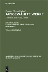 Book cover of Versuch einer Critischen Dichtkunst. Kommentar by Johann Christoph Gottsched