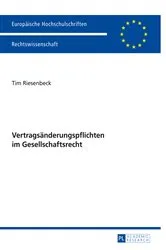 Book cover of Vertragsaenderungspflichten im Gesellschaftsrecht by Tim Riesenbeck