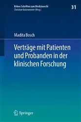 Book cover of Verträge mit Patienten und Probanden in der klinischen Forschung by Madita Bosch