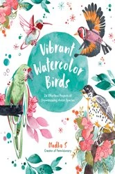 Book cover of Vibrant Watercolor Birds by Madhu S