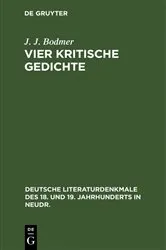 Book cover of Vier kritische Gedichte by J. J. Bodmer