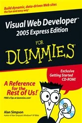 Book cover of Visual Web Developer 2005 Express Edition For Dummies by Alan Simpson