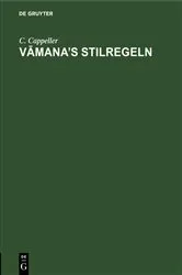 Book cover of Vāmana’s Stilregeln by C. Cappeller
