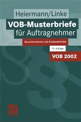 Book cover of VOB-Musterbriefe für Auftragnehmer (10th ed.) by Wolfgang Heiermann