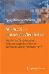 Book cover of VOB/A 2012 - Textausgabe/Text Edition by Springer Fachmedien Wiesbaden