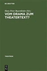 Book cover of Vom Drama zum Theatertext? by Hans-Peter Bayerdörfer