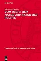 Book cover of Vom Recht der Natur zur Natur des Rechts by Hermann Klenner