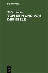 Book cover of Vom Sein und von der Seele (2nd ed.) by Walter Kinkel