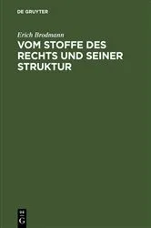 Book cover of Vom Stoffe des Rechts und seiner Struktur by Erich Brodmann